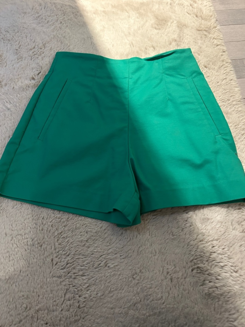 Never Worn Zara Emerald High-Waist Tailored Women's Shorts